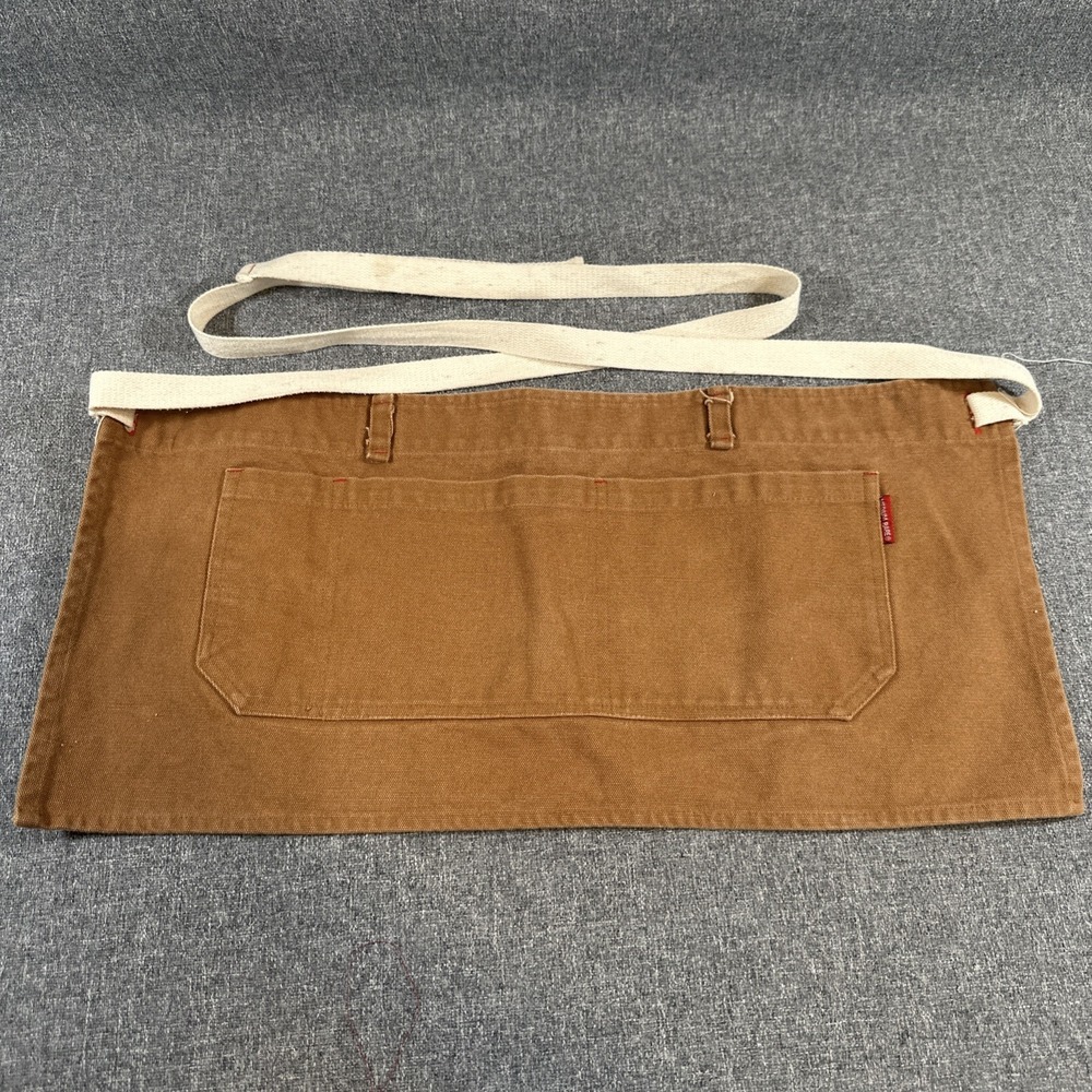 Medium Rare Chef Apparel‎ 86 Proof Brown Canvas Waist Apron Cotton Utility